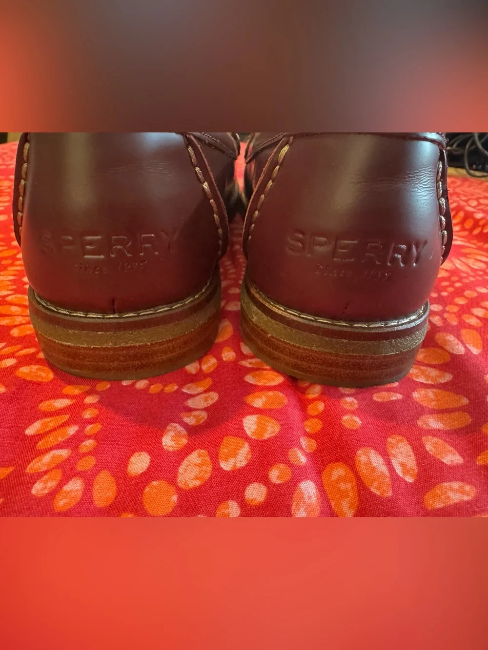 Sperry Men's Wine Leather Penny Loafers